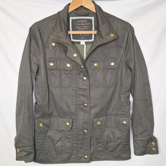J.CREW Jackets & Blazers - J.Crew Women XS Relaxed Boyfriend Field Jacket Green Army Waist Cinch Style NWOT